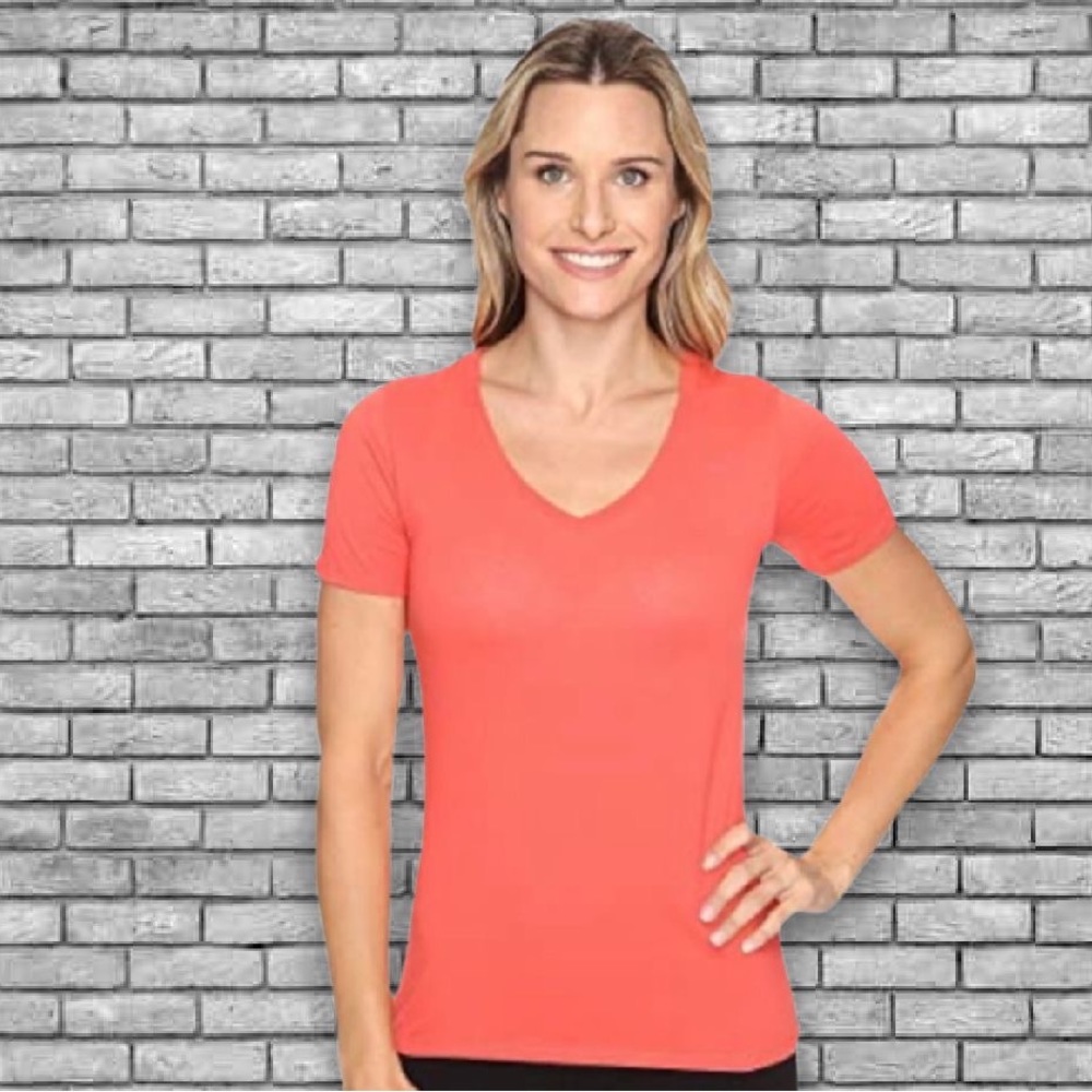 Nike Dri-Fit V-Neck Athletic Workout Running Yoga Active Short Sleeve Tee - Picture 7 of 11